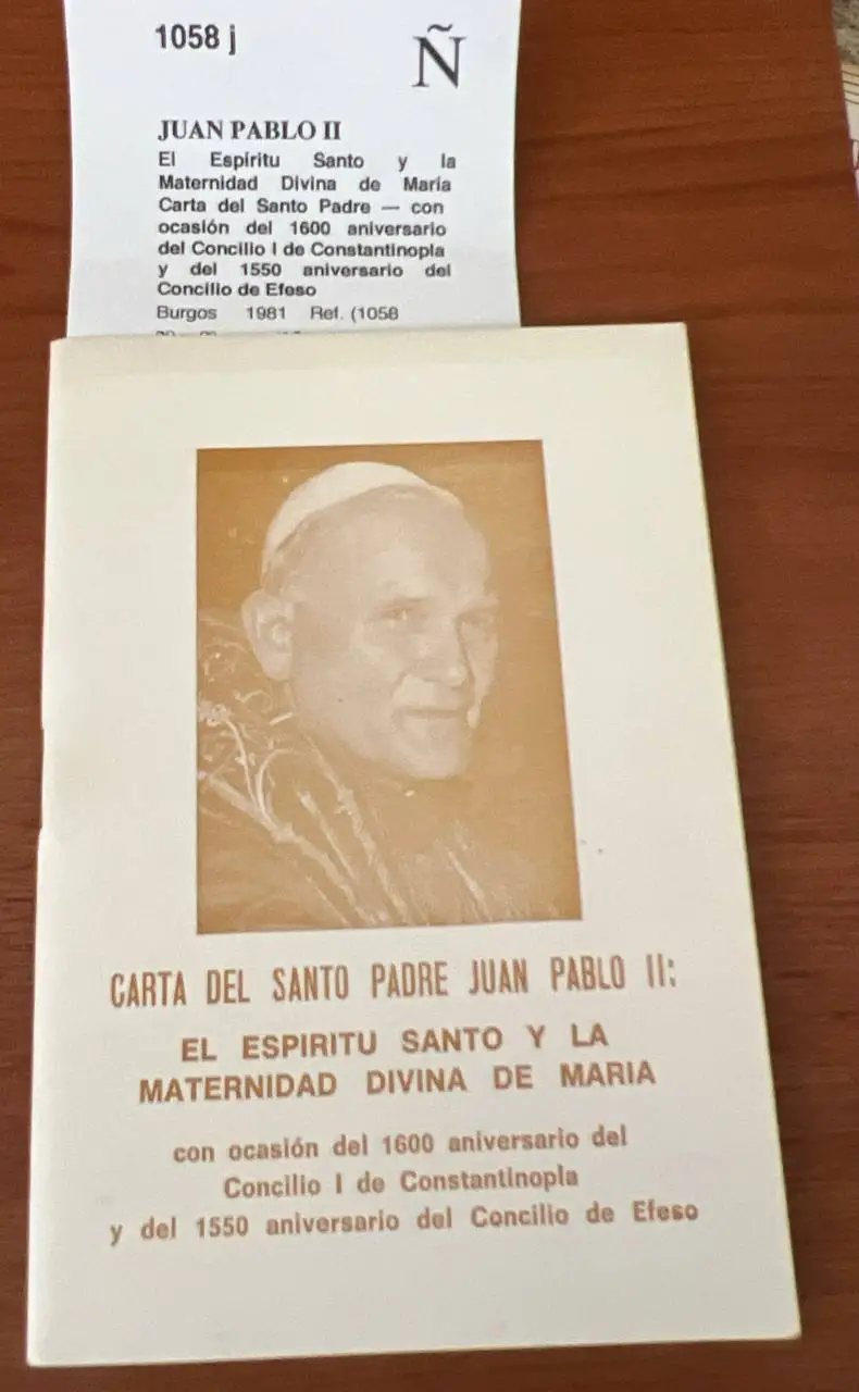 El Espíritu Santo y la Maternidad Divina de María. Carta del Santo Padre — con ocasión del 1600 aniversario del Concilio I de Constantinopla y del 1550 aniversario del Concilio de Efeso