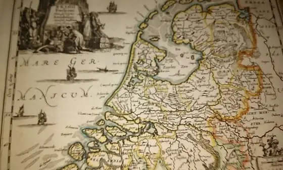 MAPA ANTIGUO: BELGII FOEDERATI NOVA DESCRIPTIO. AMSTELODAMI. Apud Joh: Janssonium a Waesberge.