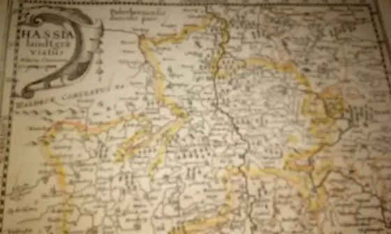 MAPA ANTIGUO: HASSIA Landtgraviatus. Petrus Kaerius caelavit.