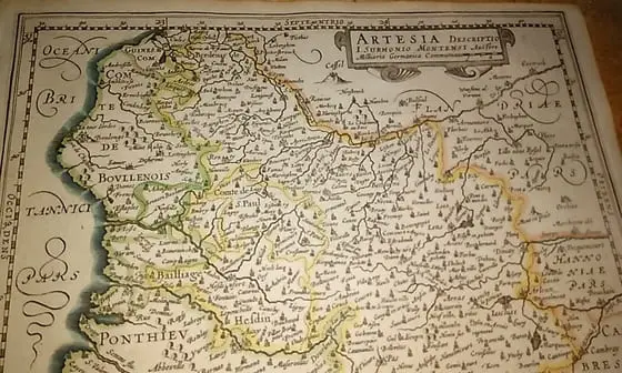 MAPA ANTIGUO: ARTESIA DESCRIPTIO I. SURHONIO MONTENSI Auctore.