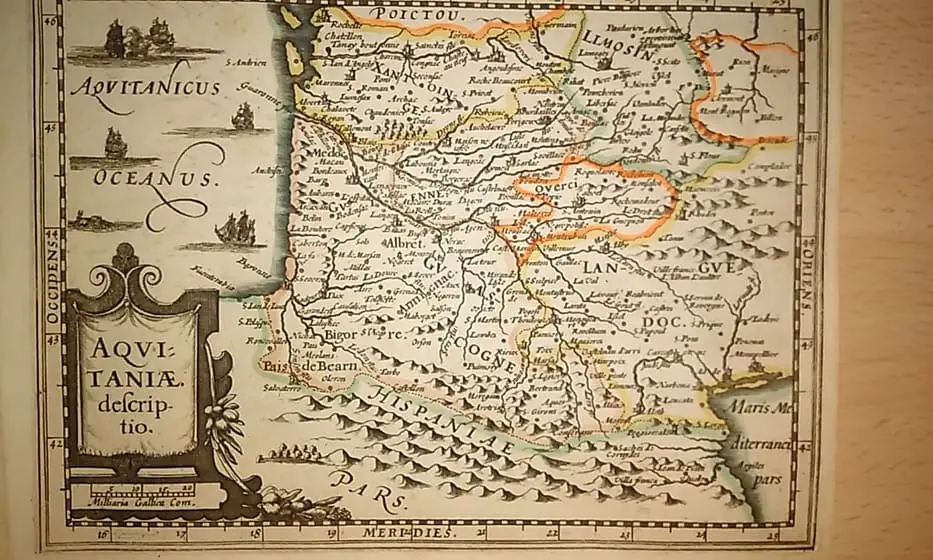 MAPA ANTIGUO: AQUITANIAE DESCRIPTIO