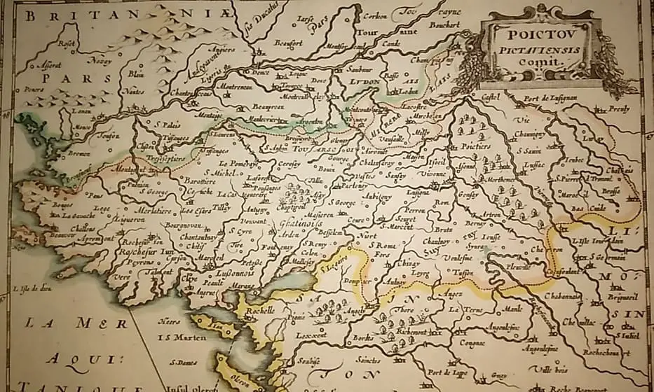 MAPA ANTIGUO: POICTOU PICTAVIENSIS COMIT.