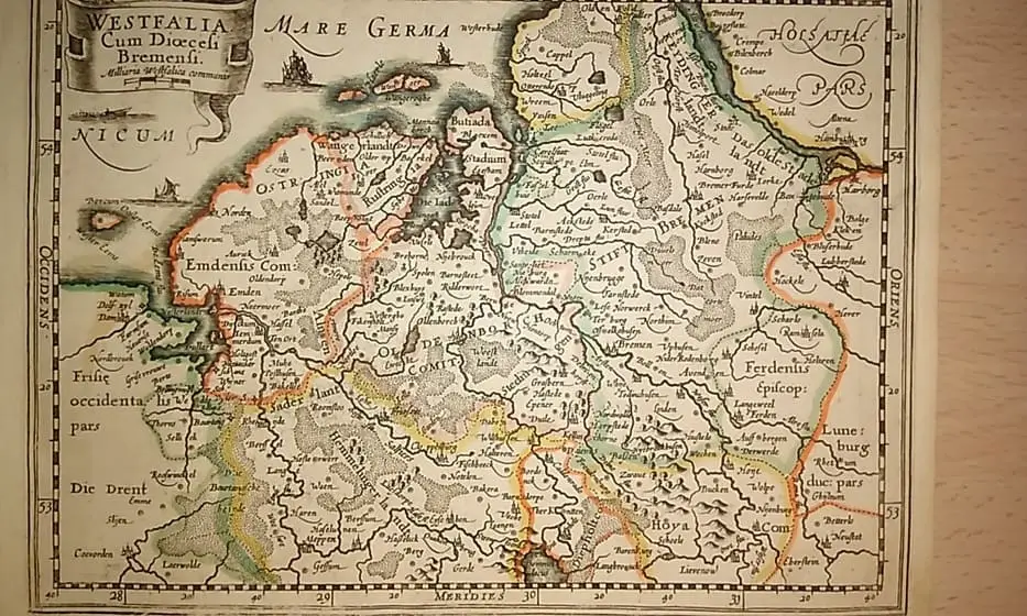 MAPA ANTIGUO: WESTFALIA CUM DIOECESI BREMENSI