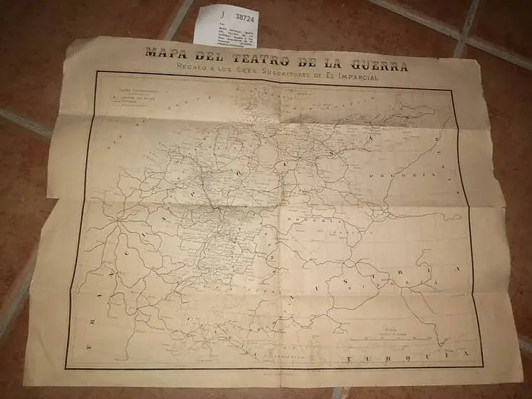 MAPA ANTIGUO: MAPA DEL TEATRO DE LA GUERRA. Regalo a los Sres. Suscritores de El Imparcial. (GUERRA FRANCO-PRUSIANA)