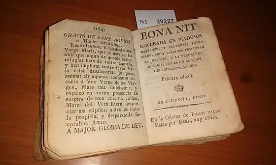 BON DIA / BONA NIT. BON DIA ES AQUELL, QUE SE EMPLEA EN LO SERVEY DE DEU. AQUI SE OFEREXEN medis per ocuparse utilment tot lo dia:y guanyar moltas indulgencias segons las refereix lo B Ligori lib. Glorias de Maria, obsequis 1 y 9. / BONA NIT EMPLEADA EN PIADOSOS EXERCICIS, y conversas familiars, molt utils per fomentar la devoció, y la verdadera alegría, que es un be propi dels sirvents de deu.