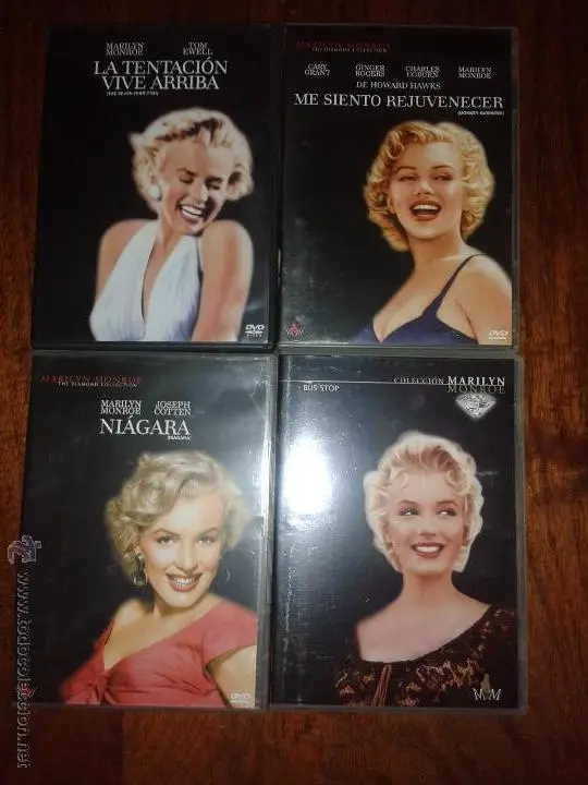 LOTE DE 4 PELICULAS DVD DE MARILYN MONROE