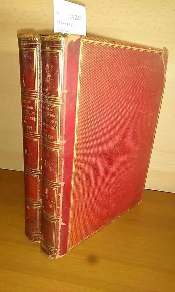NOUVELLE DESCRIPTION GEOMETRIQUE DE LA FRANCE (2 VOLUMENES), OU PRECIS DES OPERATIONS ET DES RESULTATS NUMERIQUES qui servent de fondement A LA NOUVELLE CARTE DU ROYAUME; suivi DUNE CARTE GENERALE DES TRIANGLES DE PREMIER ORDRE, comprenant le tableau dassemblage des feuilles de gravure; PAR —. PREMIERE PARTIE – DEUXIEME PARTIE
