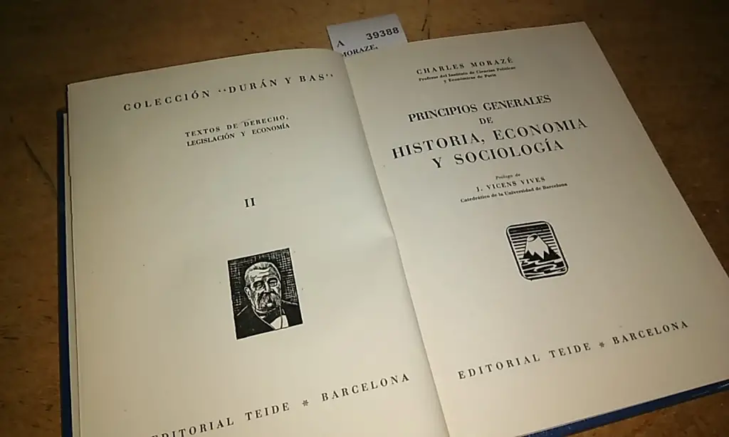 PRINCIPIOS GENERALES DE HISTORIA, ECONOMIA Y SOCIOLOGIA. Prologo de J. Vicens Vives.