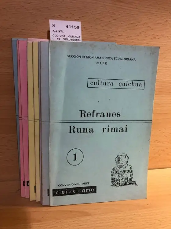 CULTURA QUICHUA ( 10 VOLUMENES) Refranes Runa rimai – Sueños Nuspai – Cuyailla rimai Poemas – Ñaupa rucucuna rimana Cuentos – Paragonimiasis y leishmaniasis en la Region Amazonica Ecuatoriana.