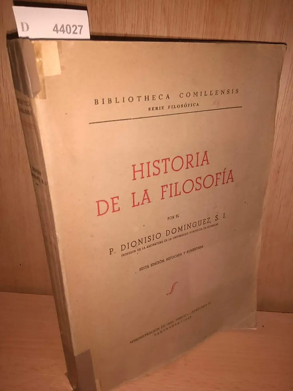 HISTORIA DE LA FILOSOFÍA por el P. —, S. I.
