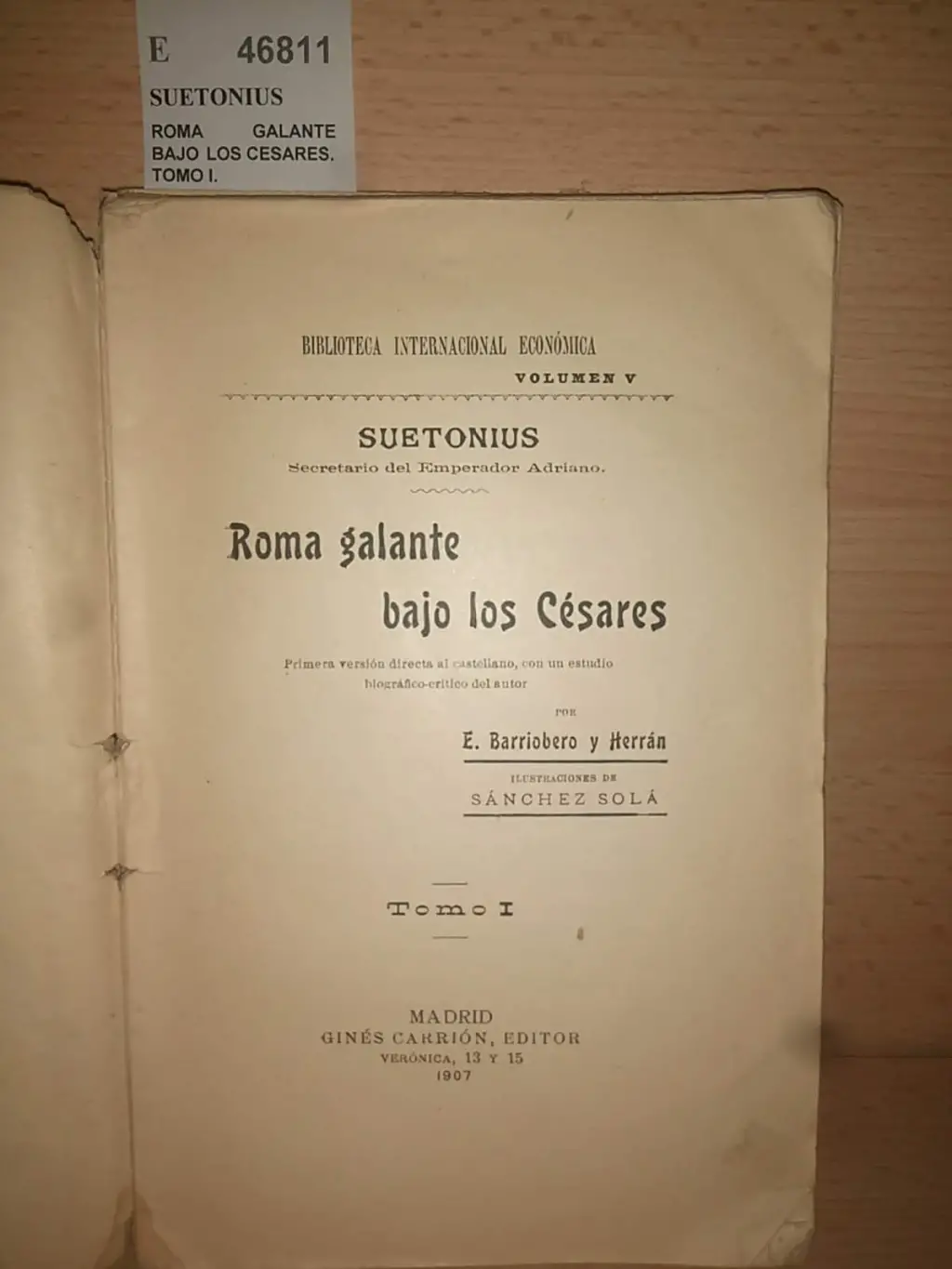 ROMA GALANTE BAJO LOS CESARES. TOMO I.