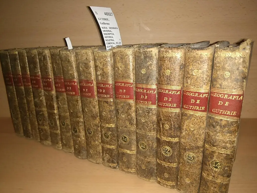 NUEVA GEOGRAFIA UNIVERSAL (14 VOLUMENES), DESCRIPTIVA, HISTORICA, INDUSTRIAL Y COMERCIAL, DE LAS QUATRO PARTES DEL MUNDO. Escrita en ingles por —: Trad. al frances por Fr. Noel; y de la segunda edicion de esta lengua a la española por D. J. I. C.