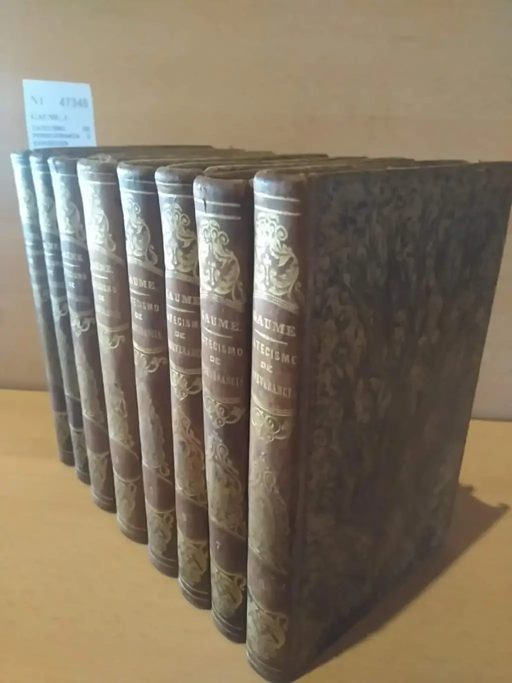 CATECISMO DE PERSEVERANCIA O EXPOSICION HISTORICA, DOGMATICA, MORAL, LITURGICA, APOLOGETICA, FILOSOFICA Y SOCIAL DE LA RELIGION, DESDE EL PRINCIPIO DEL MUNDO HASTA NUESTROS DIAS. (8 VOLUMENES) por el abate —.