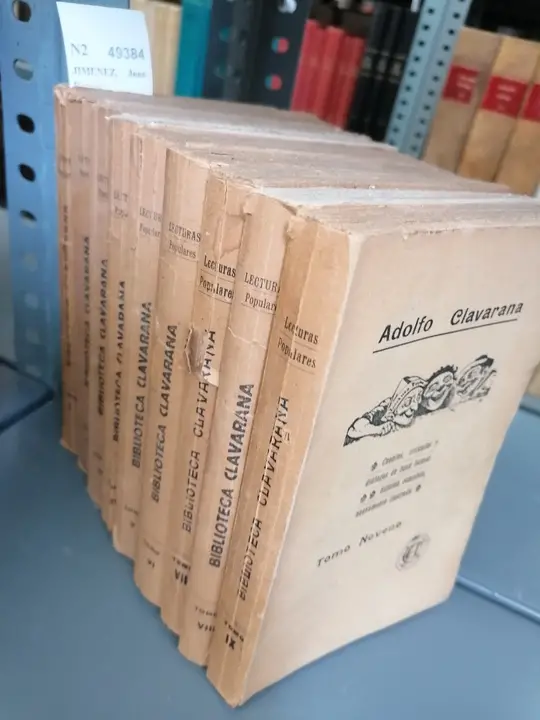 OBRAS DE D. ADOLFO CLAVARANA (9 VOLUMENES) FUNDADOR DE LA LECTURA POPULAR. Cuentos, artículos y diálogos de buen humor. Edicion completa nuevamente ilustrada.