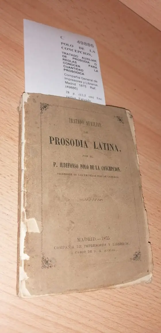 TRATADO AUXILIAR DE PROSODIA O REGLAS PARA CONOCER LA CUANTIDAD PROSODICA