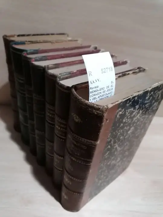 Revista: EL MENSAJERO DE EL CORAZON DE JESUS Y DEL APOSTOLADO DE LA ORACION (7 VOLUMENES). REVISTA MENSUAL PUBLICADA POR PADRES DE LA COMPAÑIA DE JESUS Y BENDECIDA POR SU SANTIDAD EL PAPA LEON XIII.