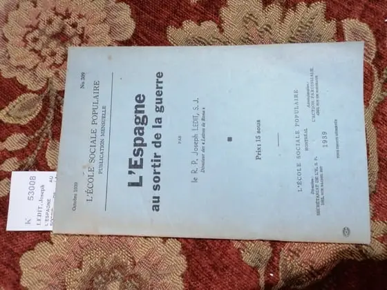LESPAGNE AU SORTIR DE LA GUERRE par le R. P. —, S.J.