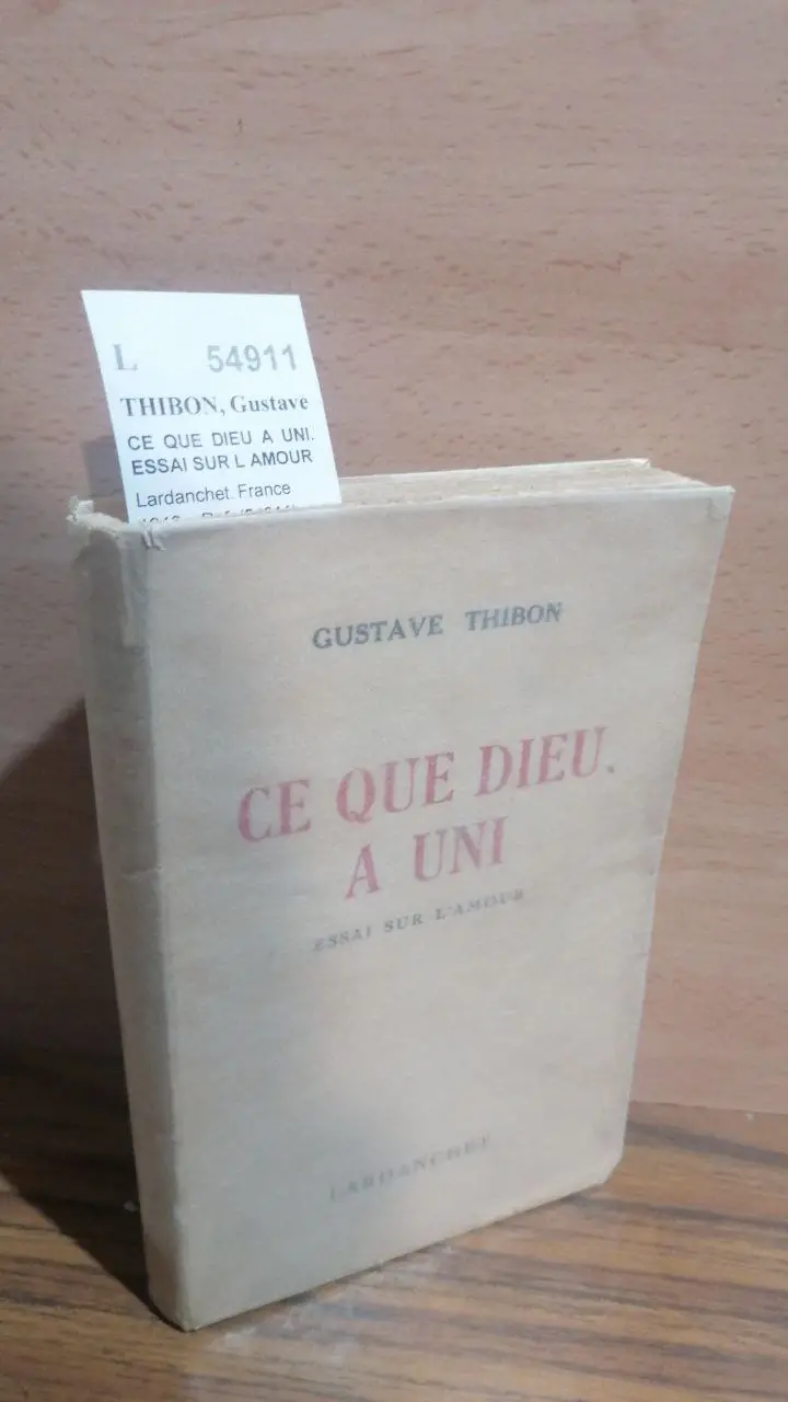 CE QUE DIEU A UNI. ESSAI SUR L AMOUR