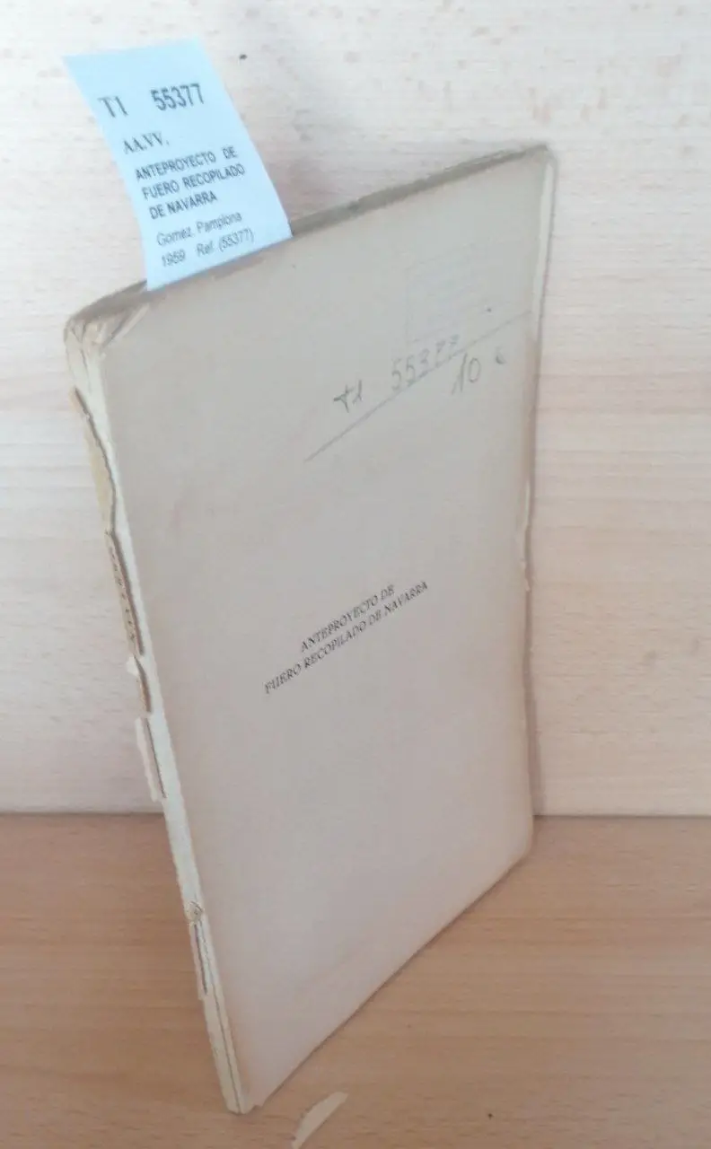ANTEPROYECTO DE FUERO RECOPILADO DE NAVARRA