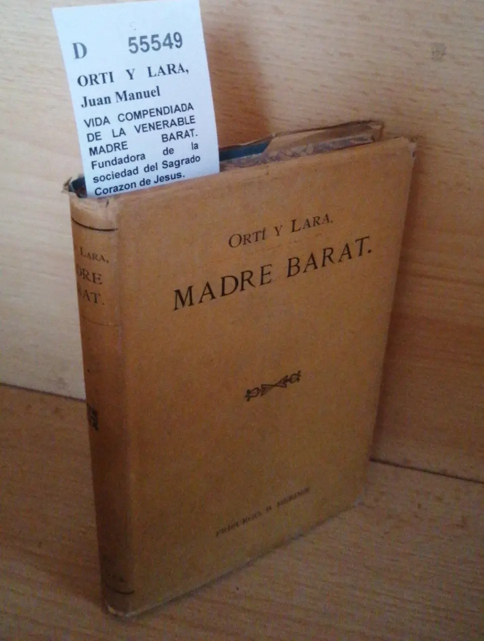VIDA COMPENDIADA DE LA VENERABLE MADRE BARAT. Fundadora de la sociedad del Sagrado Corazon de Jesus.